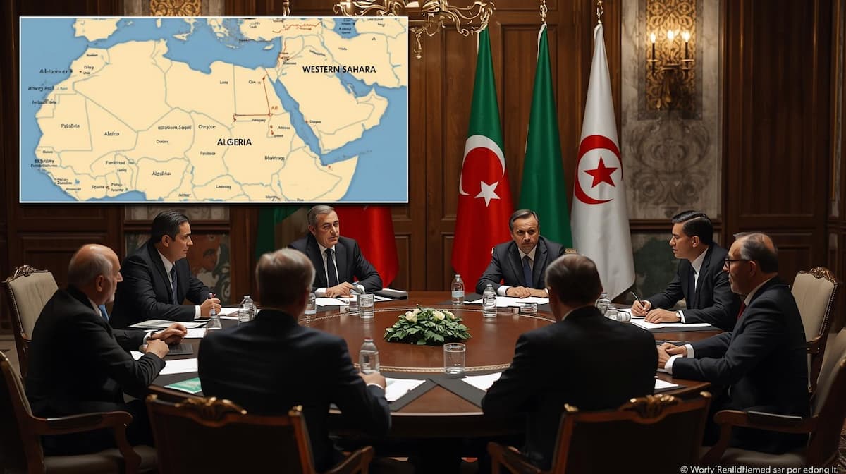 Algeria Sahara diplomats negotiating over Western Sahara, showing international tension