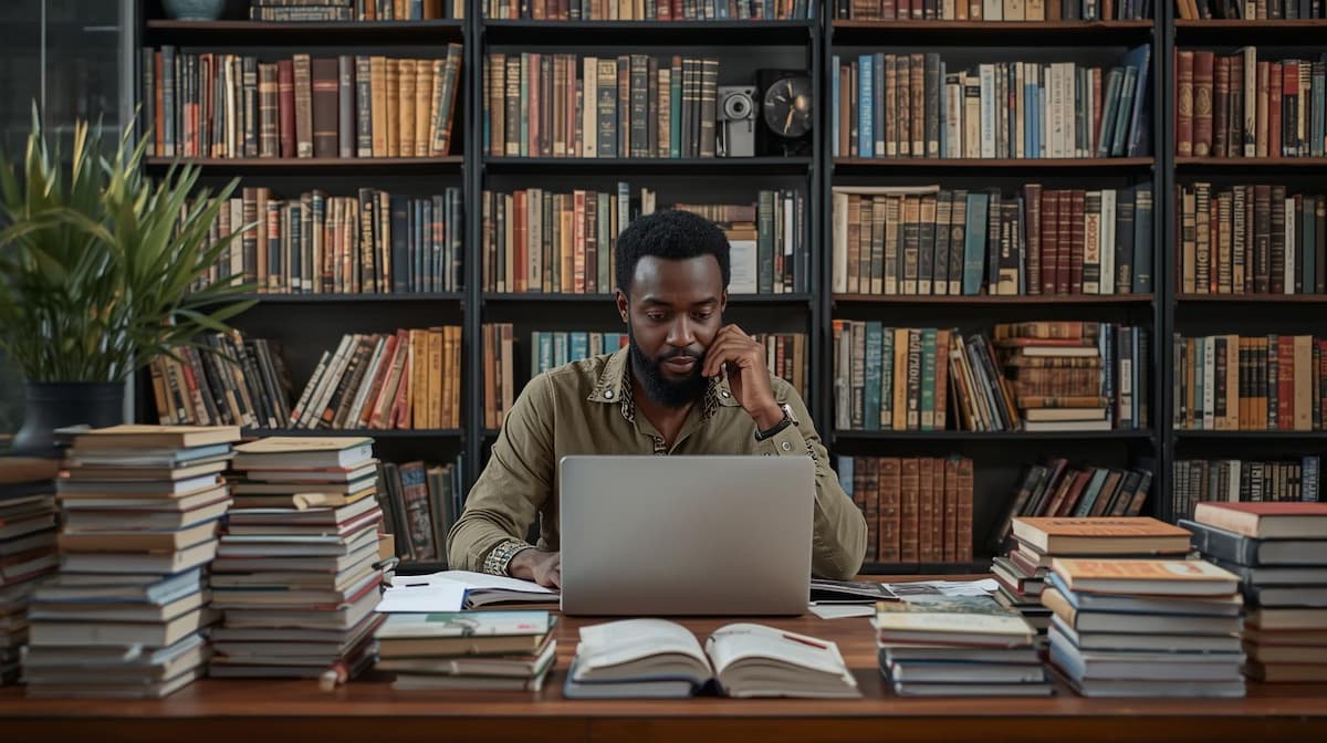 Publishing Autonomy: African publisher reviewing manuscripts for independent publishing